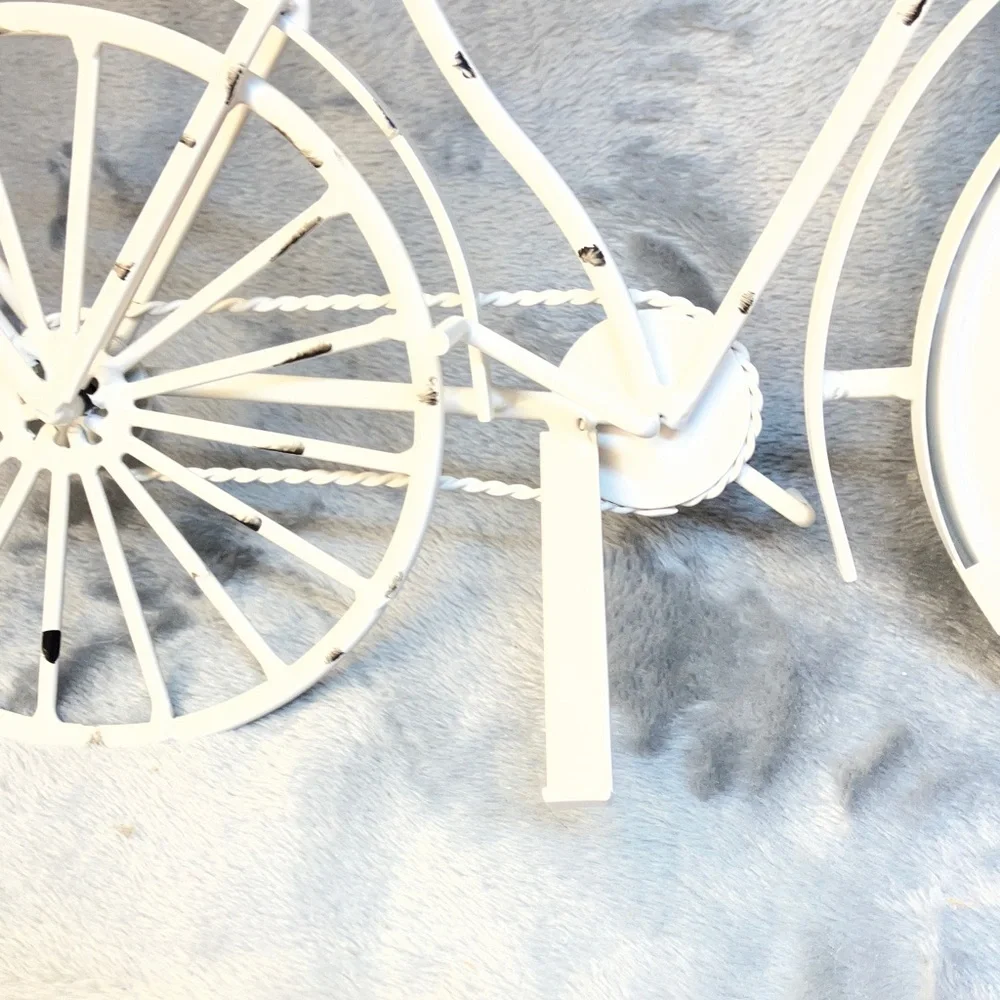 Bicycle Metal Clock Rustic French Café Style 1896 Quartz Decor (Clock Works)